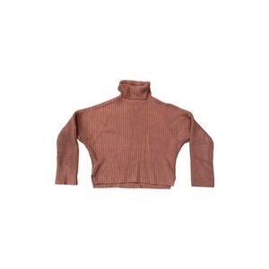 Abercrombie & Fitch Ribbed Turtleneck Sweater Mauve Pink Oversized Small
